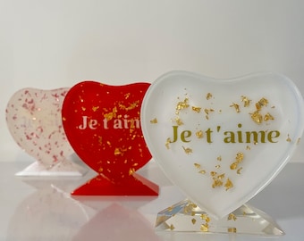 Cœur sur socle "Je t'aime"