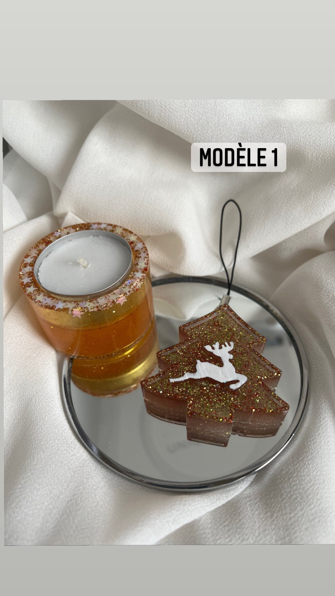 Lot de Bougie avec Décoration Noël