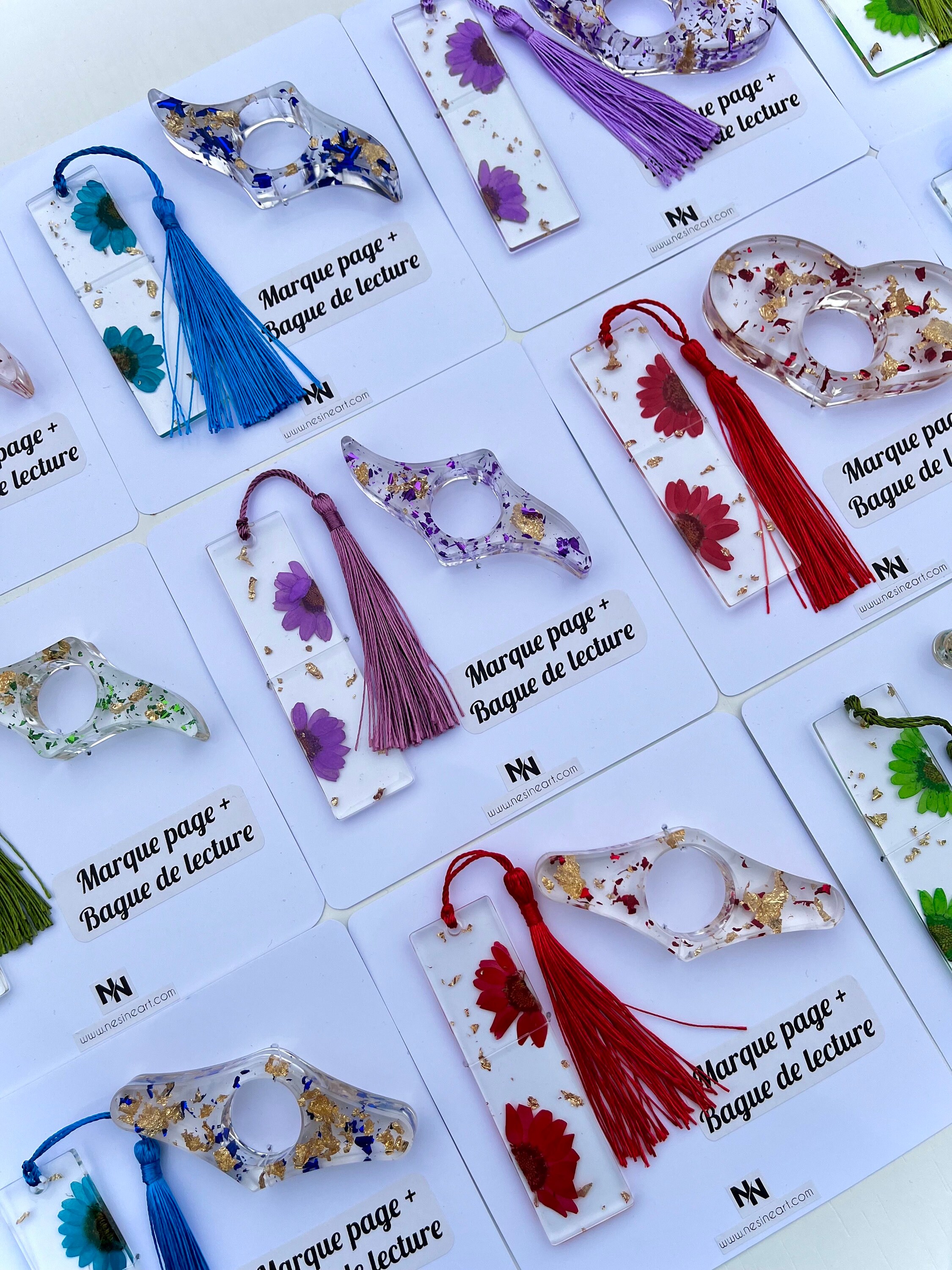 Ensemble De Bagues Vintage En Résine Pour Femmes, Bijoux Coréens