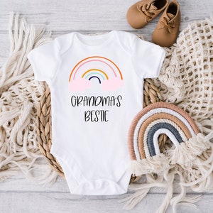 Grandmas Bestie, Baby Clothes, Baby Gift, Newborn Gift, Cute Onesie, Sublimation, Baby Gift, Baby Girl Clothes, Grandma