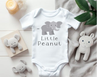 Elephant Baby Onesie, Little Peanut, Gender Neutral Shower Gift