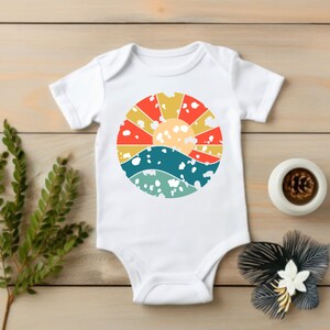 Retro Sunset, Baby Clothes, Baby Gift, Baby Shower, Newborn Gift, Girl Clothes, Cute Onesie, Sublimation, Retro Onesie, Boho Onesie