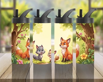 Woodland Animals 16oz Tumbler, Fox Gift for Kids