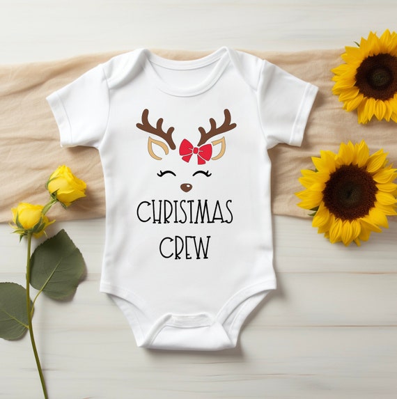 Christmas Crew Reindeer Onesie, Baby Clothes, Baby Gift, Baby Girl