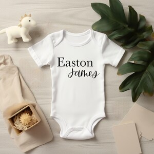 Name Onesie, Custom Onesie, Personalized, Baby Clothes, Baby Shower Gift, Newborn, Cute, Sublimation, Gender Neutral, Birth Announcement