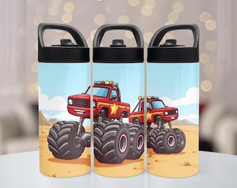 Monster Truck 16oz Stainless Steel Tumbler, Boys Gift