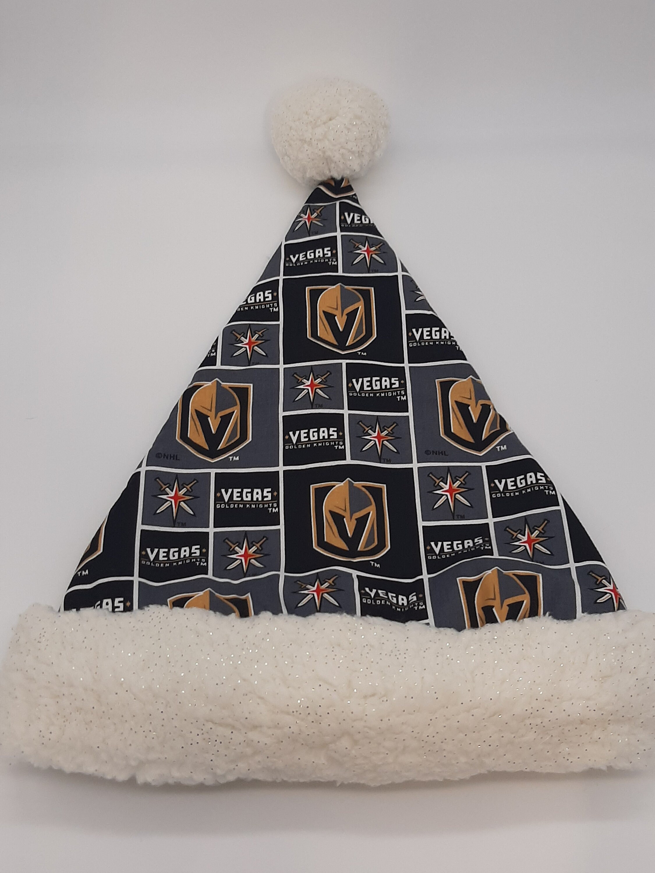 VGK Santa Hat With White Sherpa and 