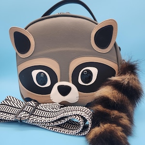 Bolso bandolera Hugo Racoon, bolso de mano Racoon, bolso estilo bowler, bolso de mano de calidad, bolso personalizado