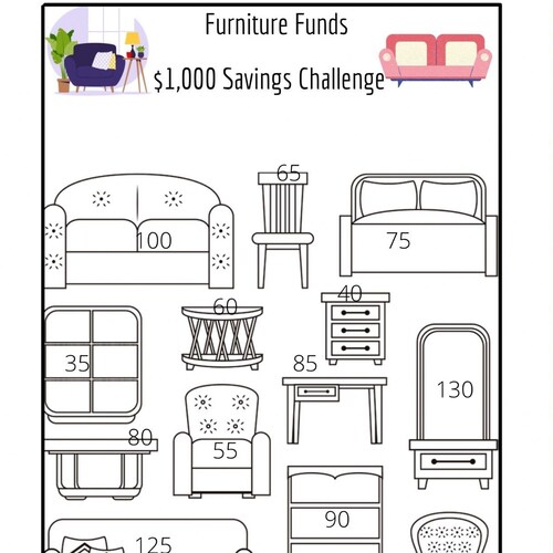 600 Furniture Savings Challenge PDF Etsy