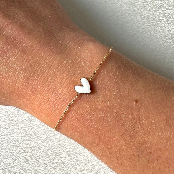 Bracelet coeur en acier inoxydable fait main