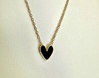 Collier coeur fait main en acier inoxydable