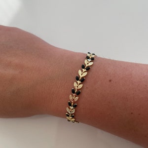 Handmade golden stainless steel ear bracelet Noir