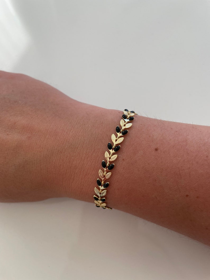 Handmade golden stainless steel ear bracelet Noir