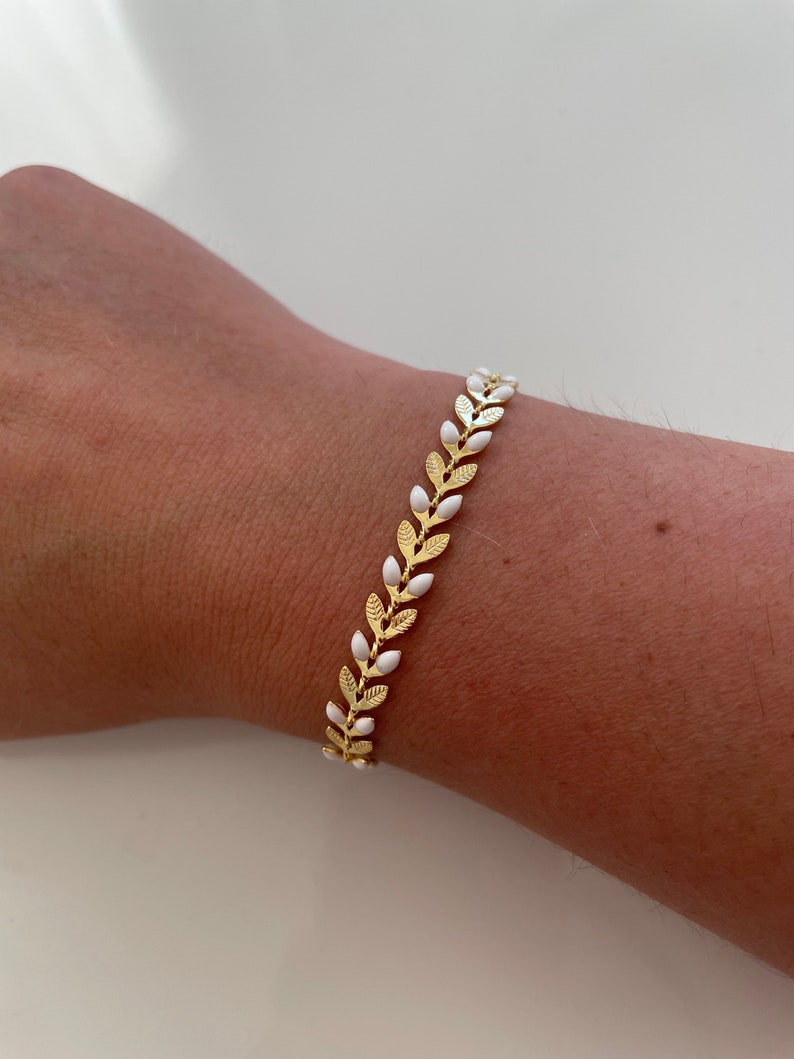 Handmade golden stainless steel ear bracelet Blanc