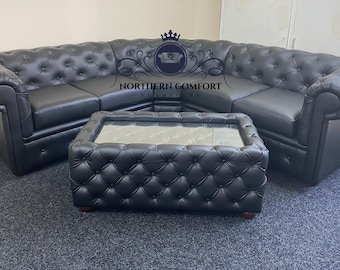 Chesterfield Corner Sofa in Bonded Leather - Any Colour - Chesterfield - Sofa - Leather Sofa