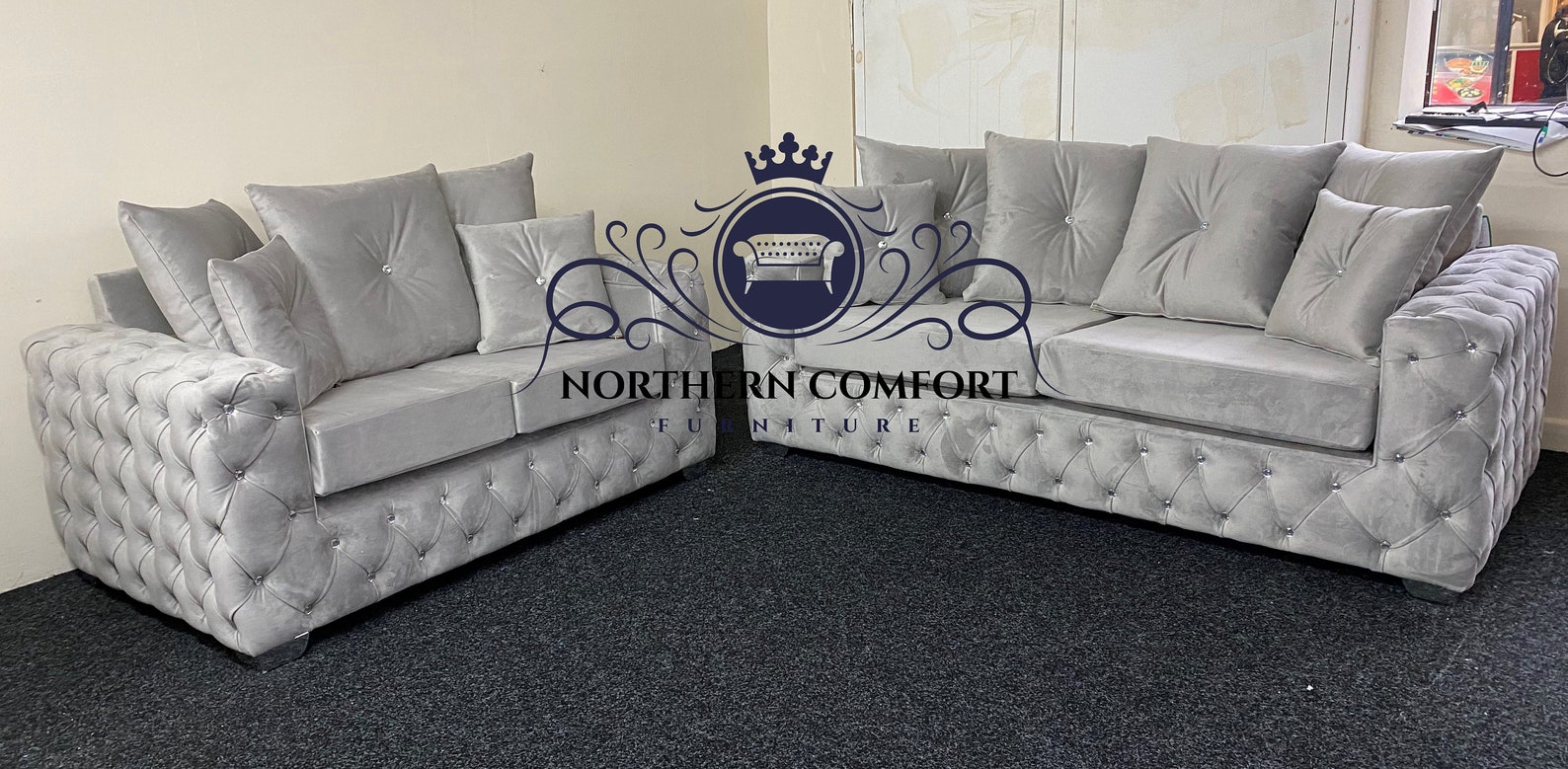 Ashton Chesterfield Sofa in Plush Velvet Any Colour Plush Etsy