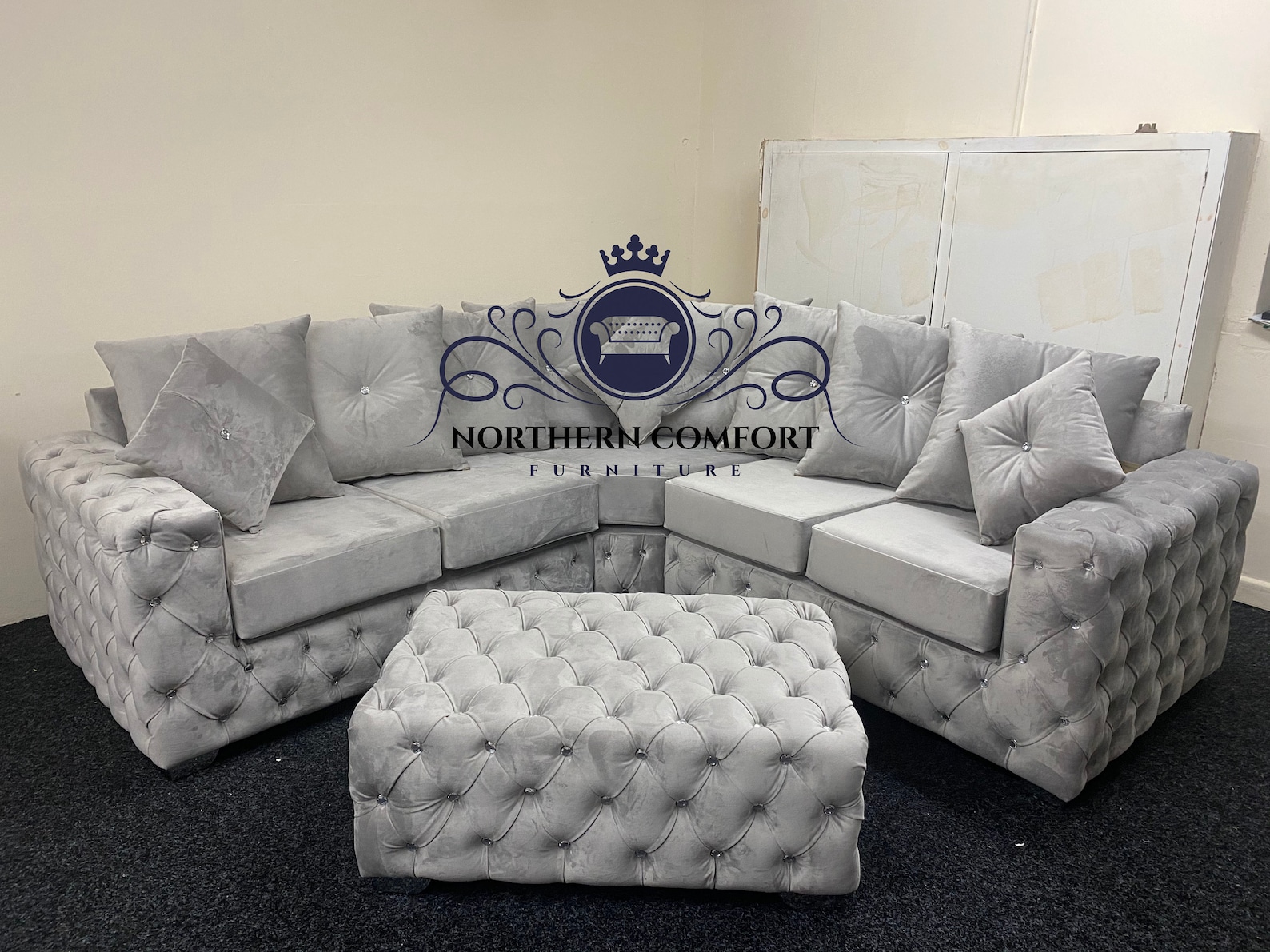 Ashton Chesterfield Corner Sofa in Plush Velvet Any Colour Plush Velvet