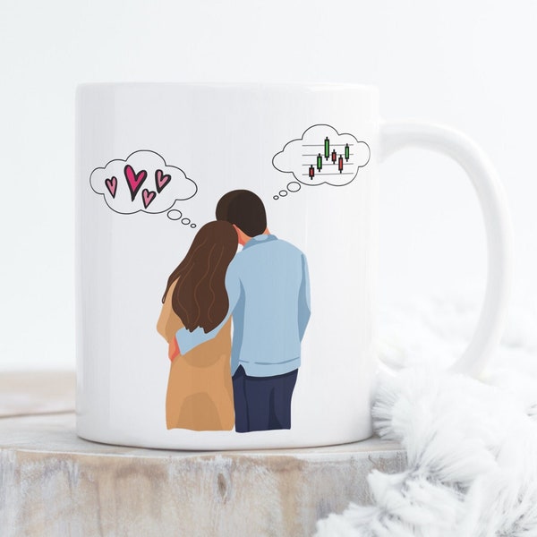 Stock Market True Love Coffee Mug Gift for Boyfriend, Take A Sip, Buy the Dip, Trading Valentine's Day Present for Him, Husband Investor