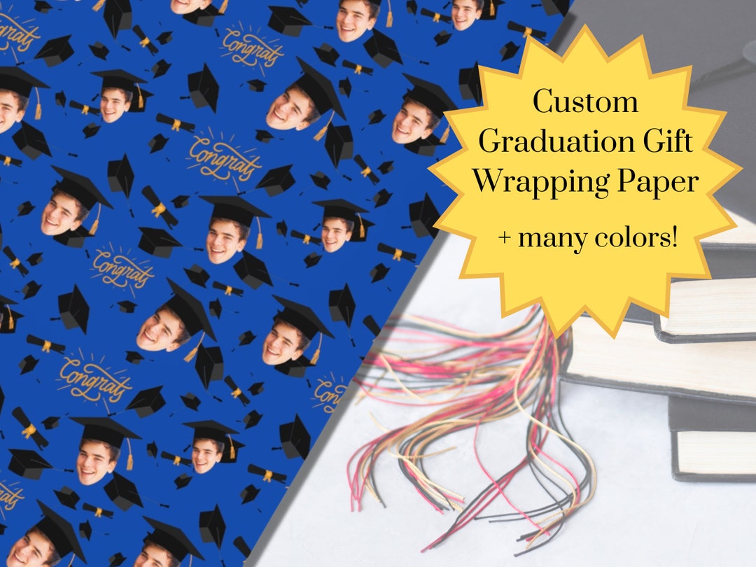 Custom Photo Graduation Wrapping Paper Roll, Add Your Own Touch to