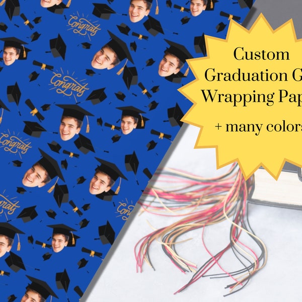 Custom Photo Graduation Wrapping Paper Roll, Add Your Own Touch to Gifts, Personalized High School or College Graduate Gift Wrap, Unique