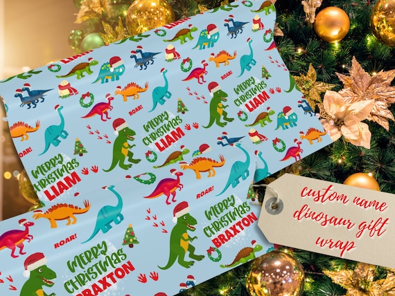 Dinosaur christmas 2024 wrapping paper