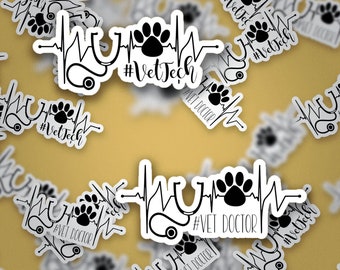 Vet or Tech Heartline Sticker