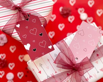 Valentijnskaarten met hartjes Cadeaukaartjes 6 stuks