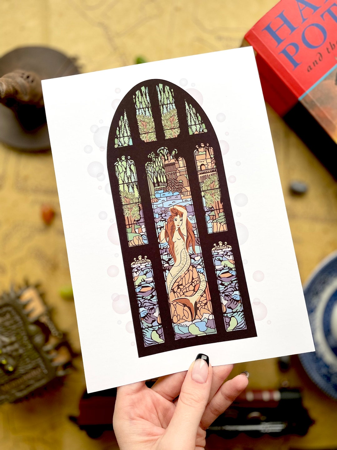 Magical Stained Glass Window Inspired Print Etsy