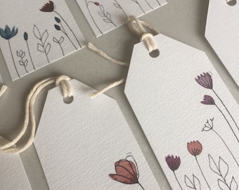 12 Pack Unique Gift Tags // Watercolour Gift Tags // Hand Painted // floral gift tags