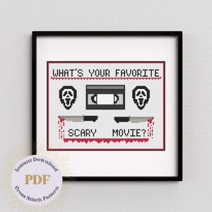 Scream Horror Movie Modern DIY Cross Stitch Pattern