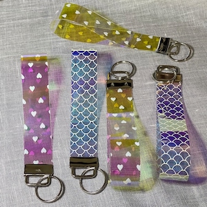 Transparent Iridescent Jelly Key Fob | Wristlet |  Keychain | Key Holder | Gift | Party Favors | Trendy | Summer Accessory