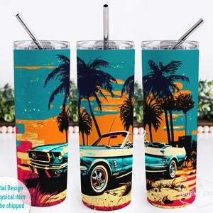 Mustang Tumbler Wrap Design - 20 oz Skinny Sublimation Design - Instant Download PNG File