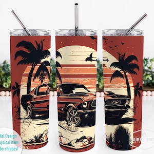 Mustang Tumbler Wrap Design - 20 oz Skinny Sublimation Design - Instant Download PNG File