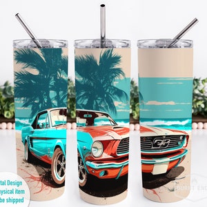 Mustang Tumbler Wrap Design - 20 oz Skinny Sublimation Design - Instant Download PNG File