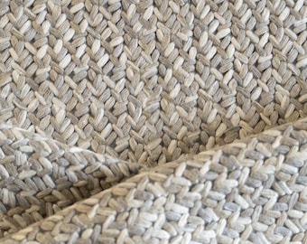 Gray woven braided heavy weight upholstery fabric remnant one yard