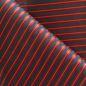 Blue and red stripe decorator upholstery fabric remnant 1 yard