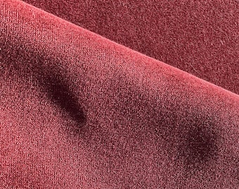 Vintage burgundy red velvet upholstery fabric by the yard