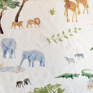 Andrew Martin Designer fabric Noah animal jungle nursery print designer decorator fabric available by the yard