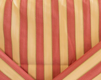 Vintage yellow, pink, and green striped fabric by the yard