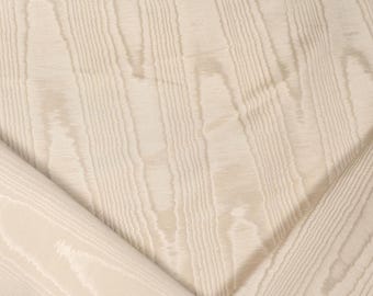 Vintage light gold moiré drapery fabric by the yard