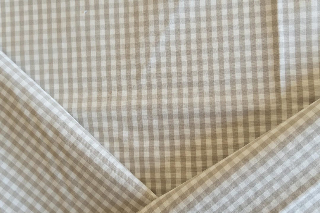 Beige Check Textile Designer Beige and White Check Upholstery Fabric Remnant One Yard - Etsy