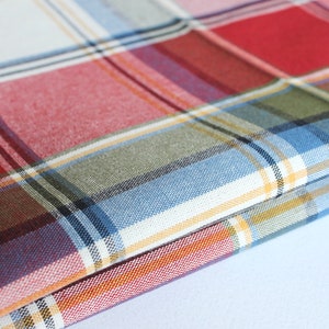 Red and green plaid multipurpose fabric by the yard