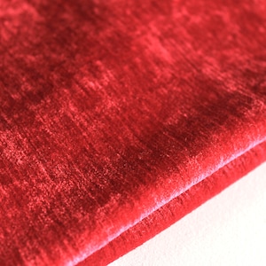 Bright red crushed velvet by the yard