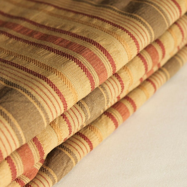 Earth toned striped fabric by the yard, pillow covers, custom pillow covers, custom bench cushion cover