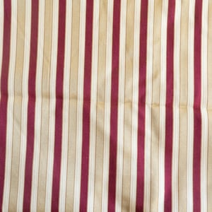 Vintage red and gold striped upholstery fabric remnant one yard