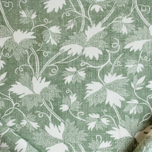 Thibaut Chester in Green, floral cotton Thibaut fabric by the yard