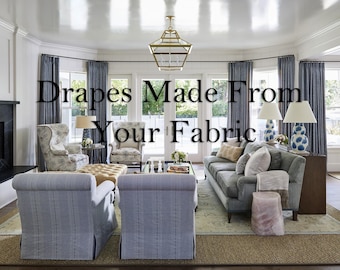 Drapery Panels Made To Order From Your Fabric, Pinch Pleats, French Pleats, Inverted Pleats, Blackout Curtains, Drapes
