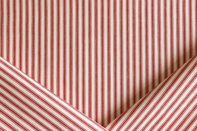 Red Ticking Fabric by the Yard - Etsy
