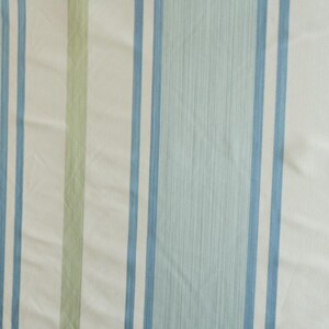 Designer Lee Jofa blue, green Davies Stripe upholstery fabric by the yard
