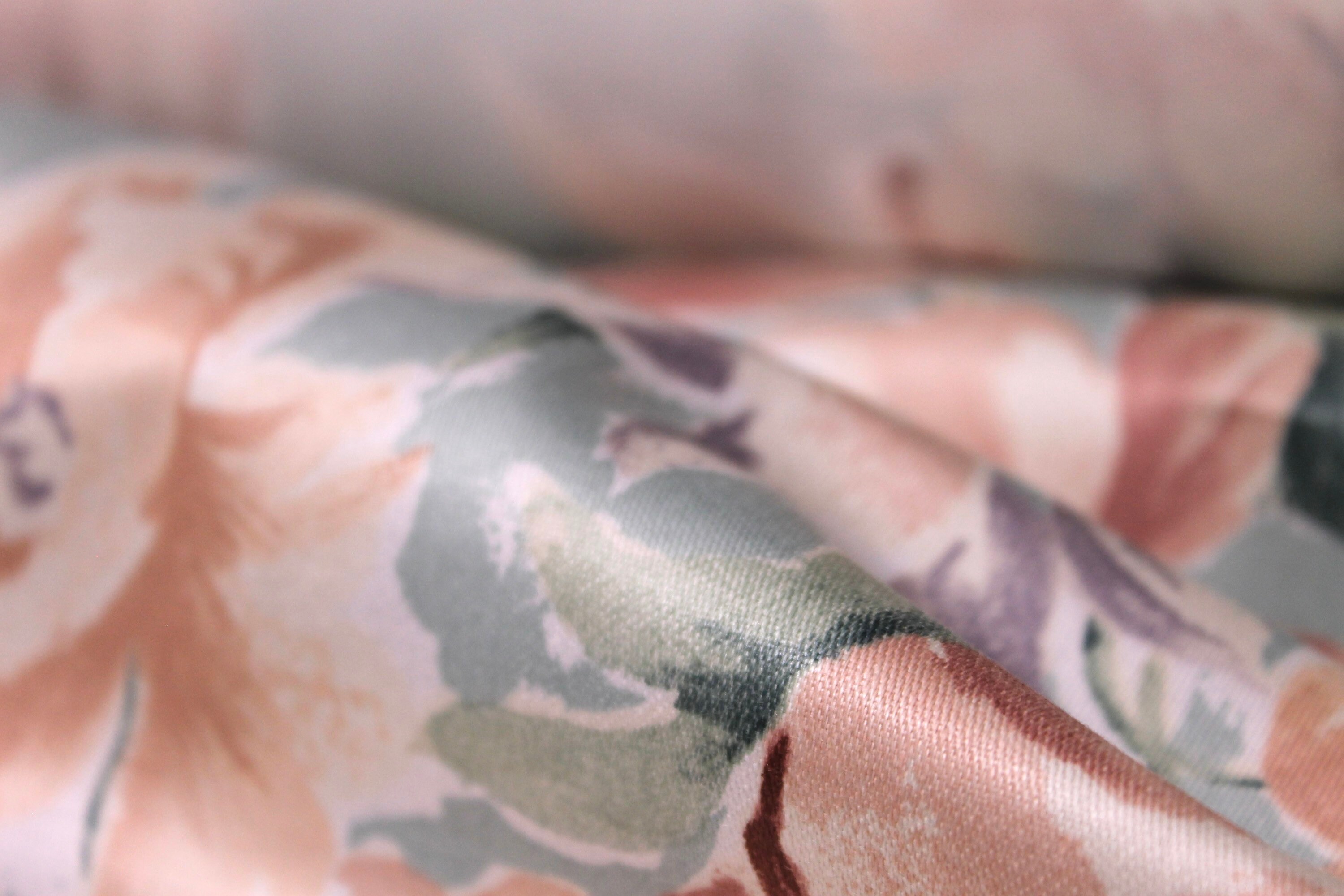 Vintage Light Blue and Pink Floral Fabric by the Yard - Etsy